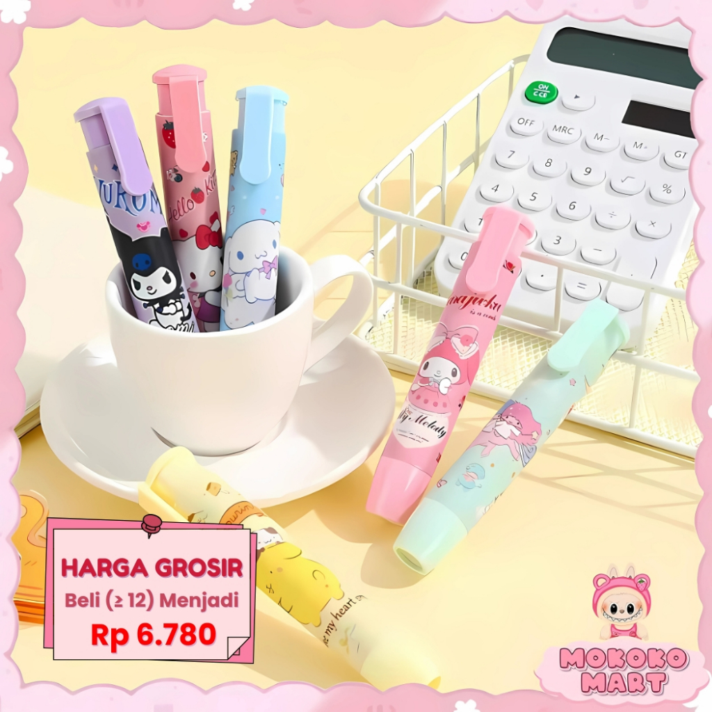 

MM Penghapus Pensil Mekanik Karakter Mechanical Eraser Lucu Hapusan Eraser Lipstik Retractable LG-46