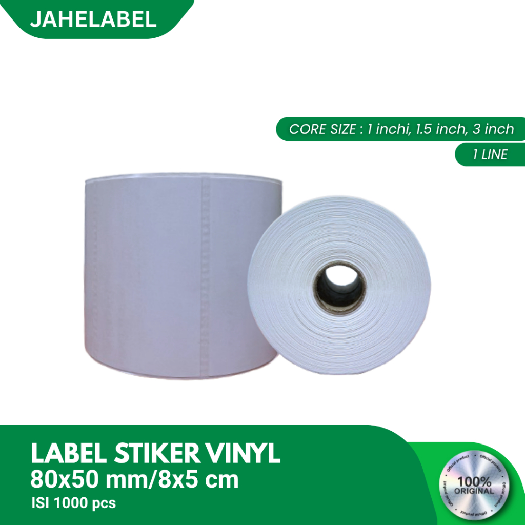

Label Barcode Vinyl 80X50 mm Isi 1000 pcs