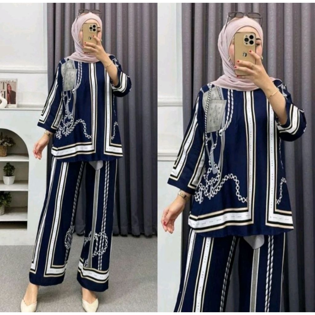 ONE SET SAHIRA SETELAN CELANA KULOT VIRAL KEKINIAN