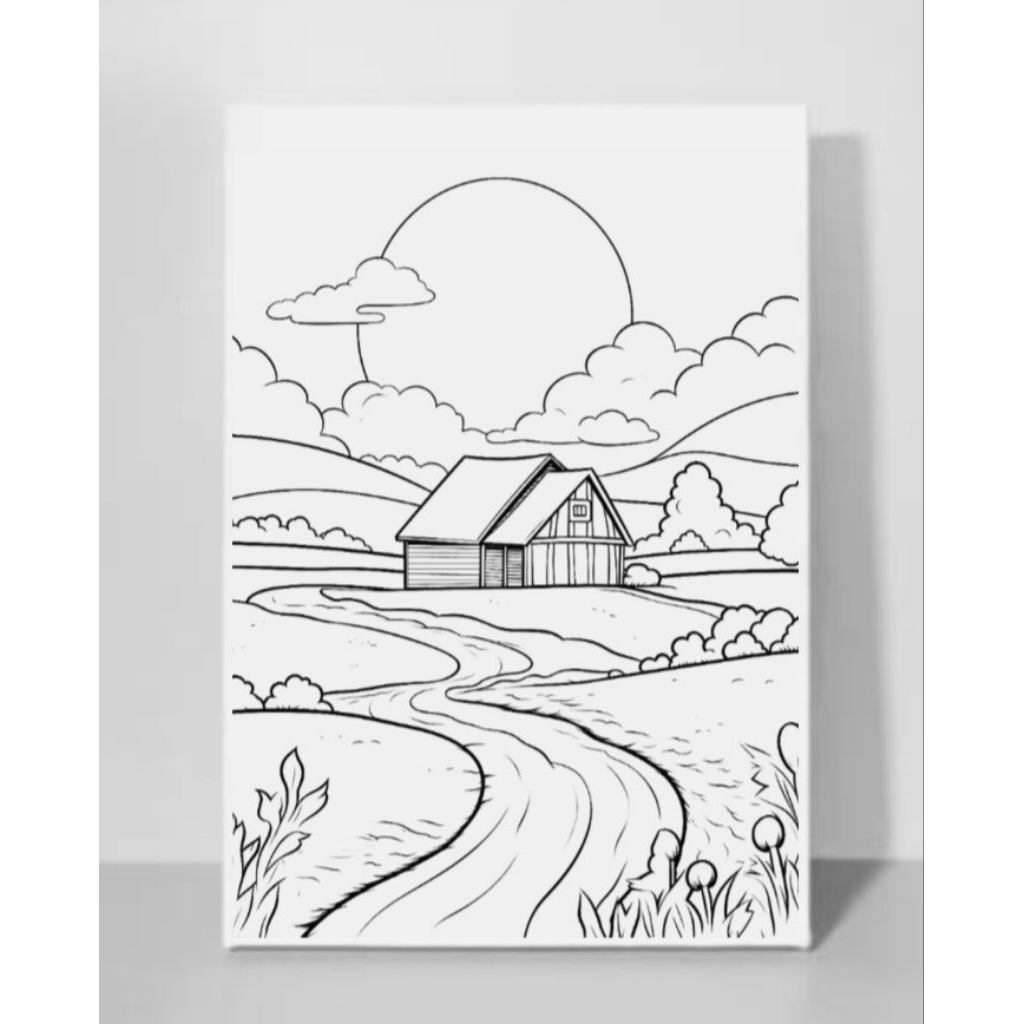 

Gambar sket kanvas 20X30 untuk belajar mewarnai atau tugas