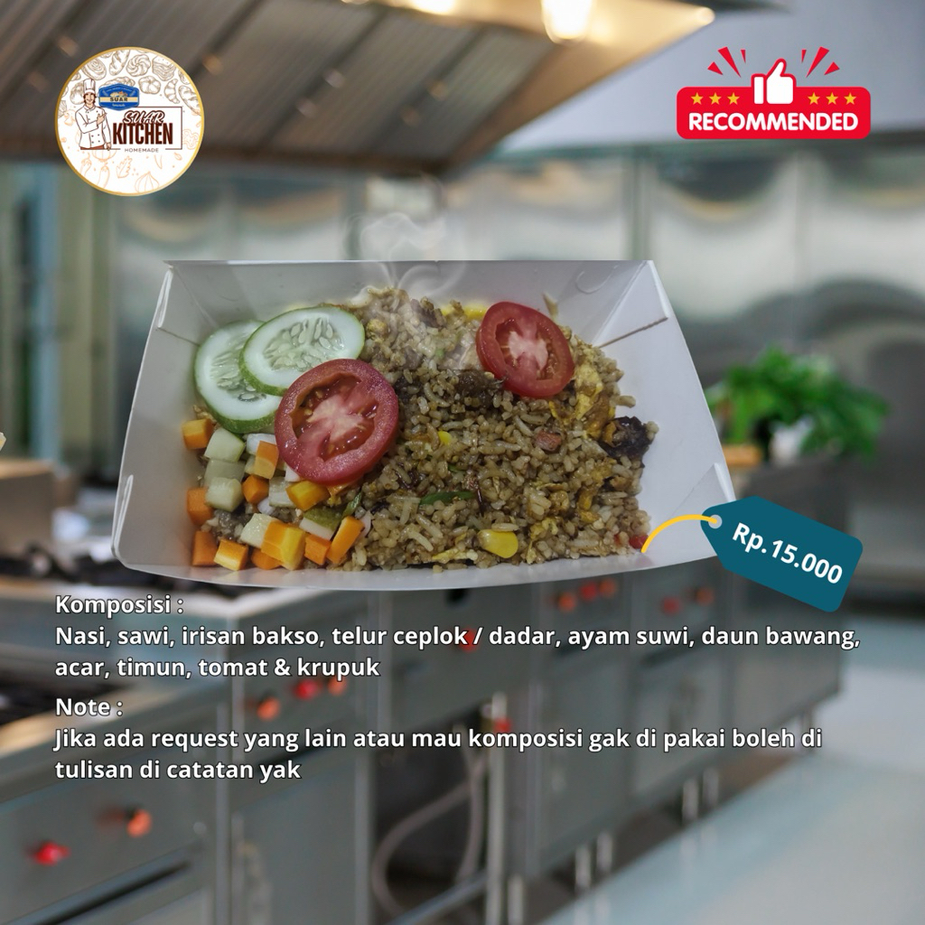 

Nasi Goreng Original / Nasi Goreng Rusun Tanah Tinggi / Mie Goreng Original / Kwetiau Goreng Original