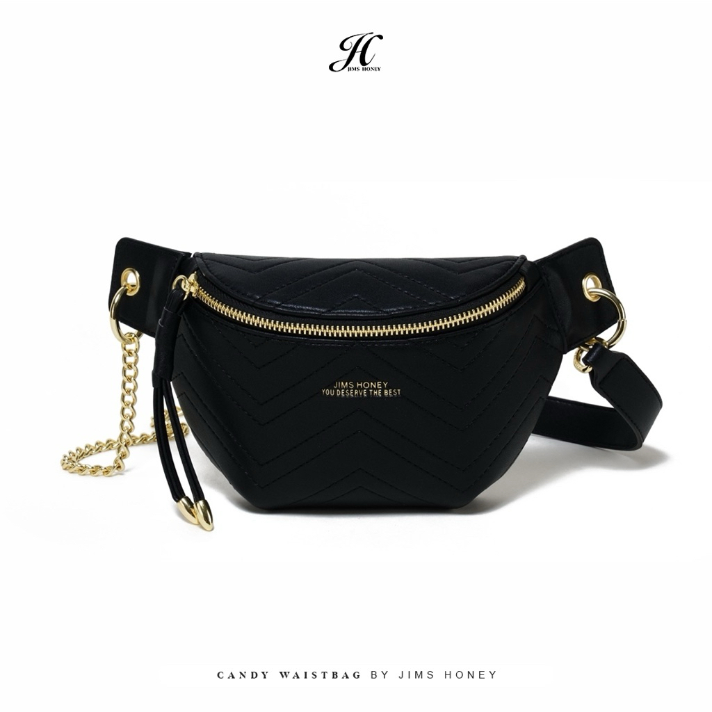 JIMS HONEY | Candy Waistbag (Warna Black) By Jims Honey - Tas Pinggang Merk Jims Honey