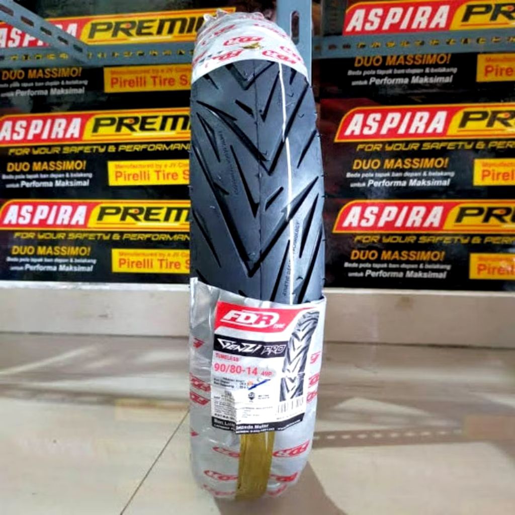 BAN MOTOR METIK FDR KENZI UKURAN 80/90-14 UKIR FREE PENTIL TUBLES