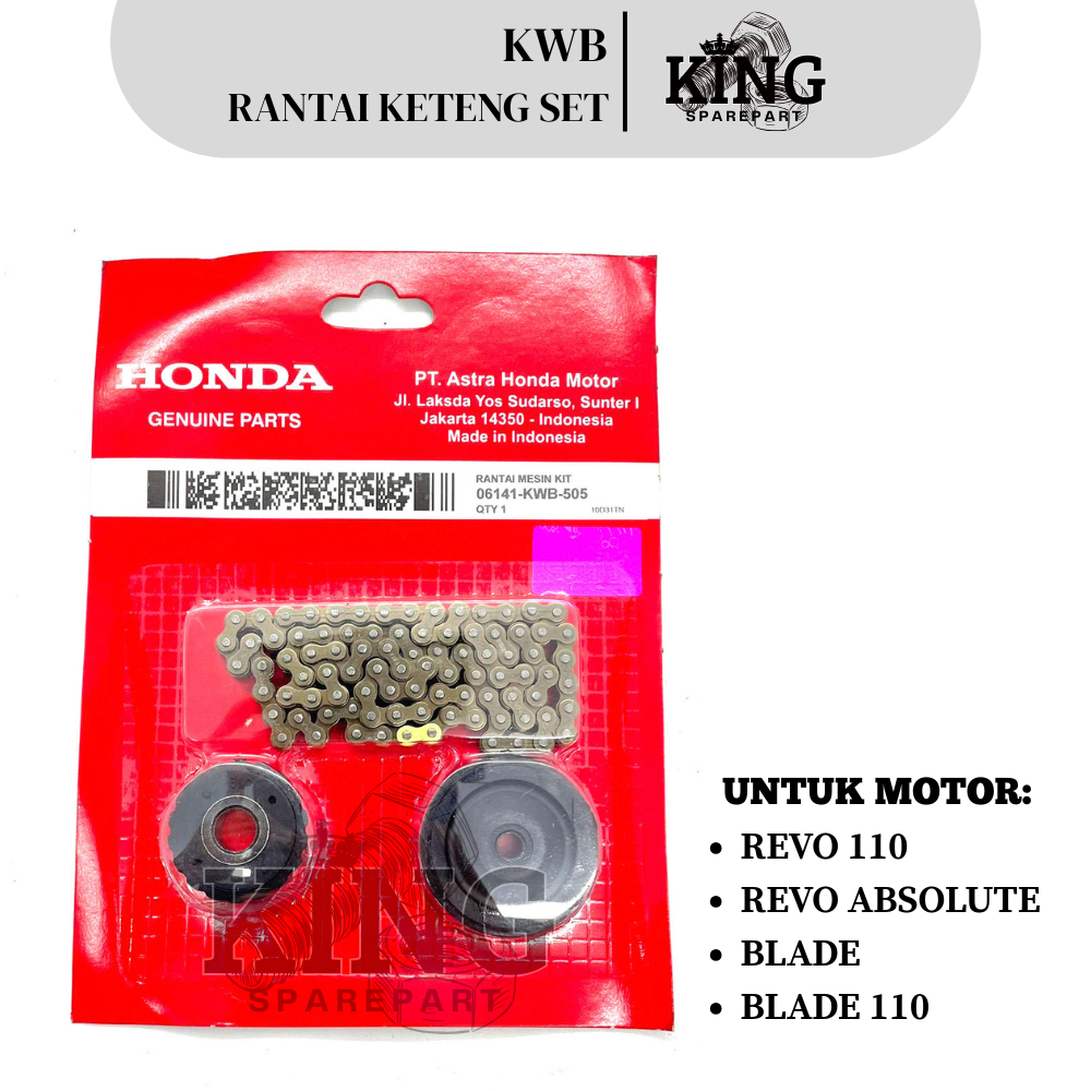 KWB RANTAI KETENG SET ROLL HONDA MOTOR REVO 110/ REVO ABSOLUTE/ BLADE/ BALDE 110/ RANTAI KETENG/ RAN