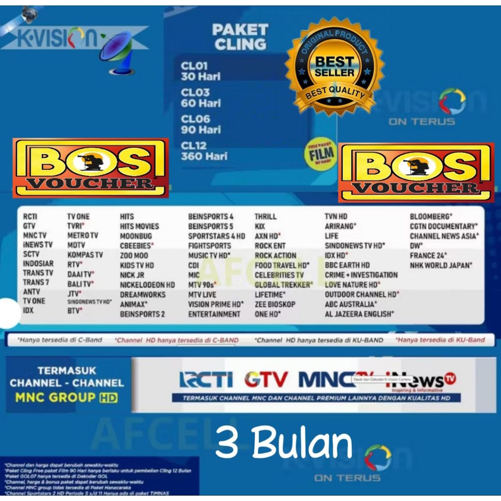 Bos voucher k-vision 3 bulan