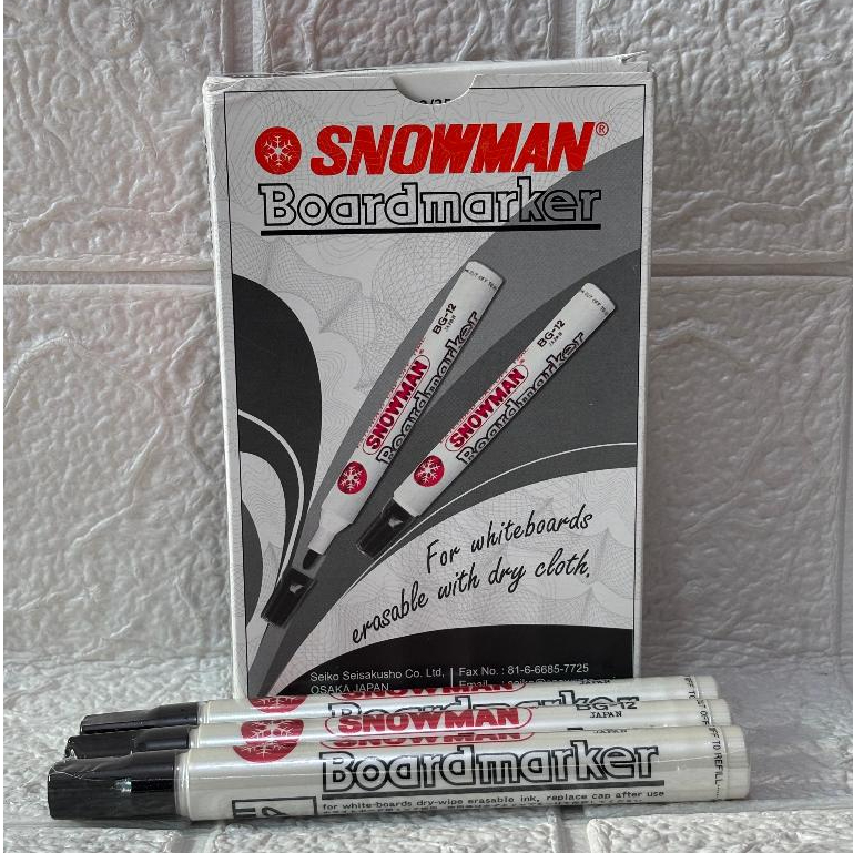 

Spidol Snowman Papan Tulis Hitam / Whiteboard / Boardmarker 1 Kotak Isi 12 Pcs