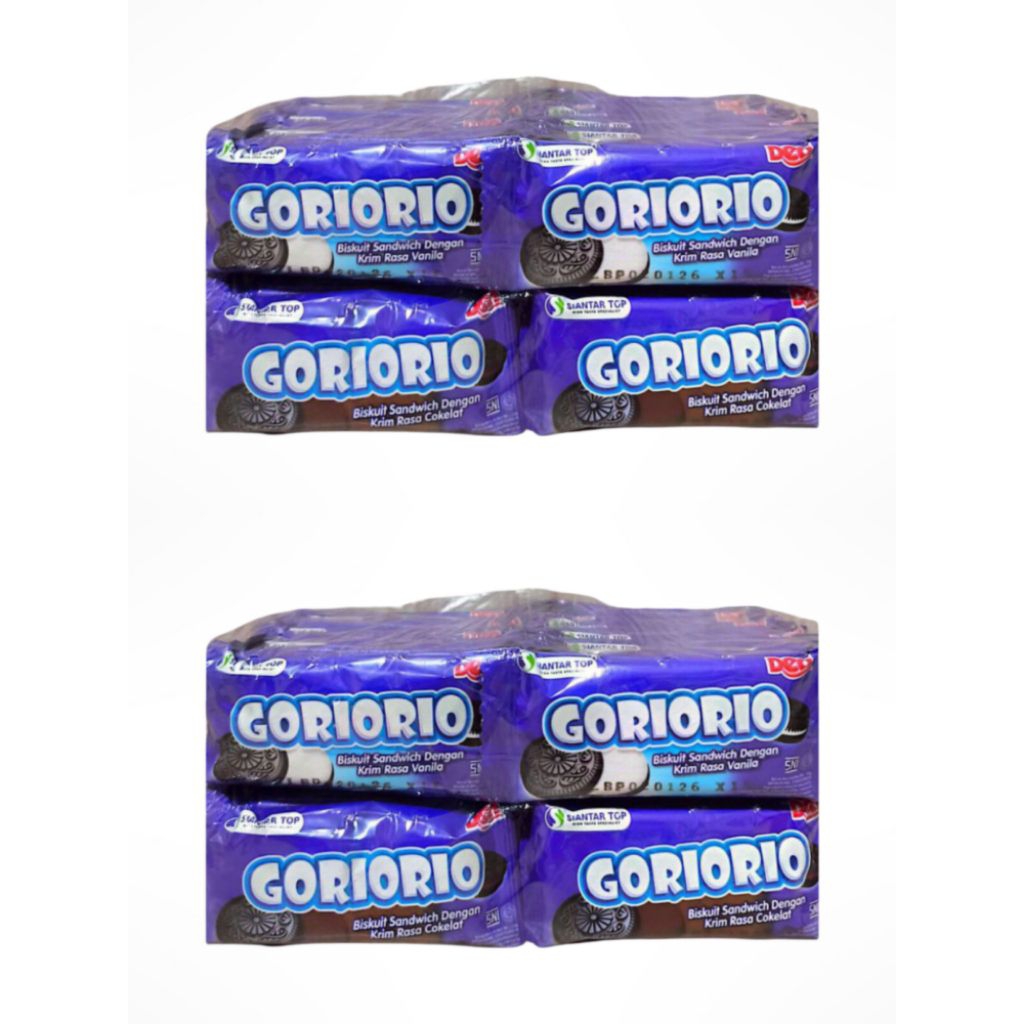 

BISKUIT GORIORIO SANDWICH CREAM VANILLA DAN COKELAT 1PACK ISI 20 PCS