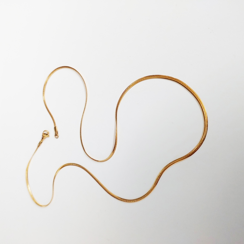 KALUNG  BELUT GEPENG GOLD 2,5 ML, BESI PUTIH ASLI AMBON, GARANSITIDAK BERKARAT SELAMANYA