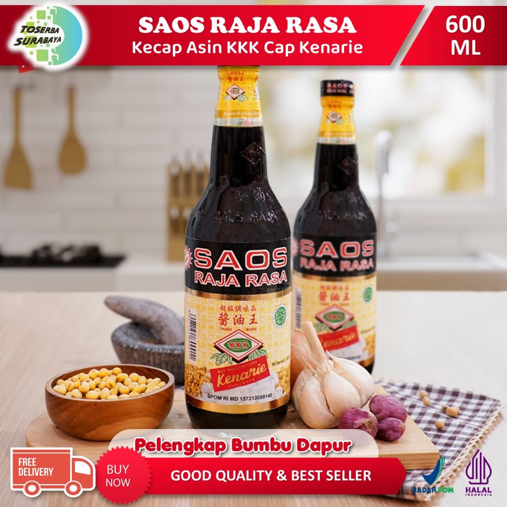 

Saos RAJA RASA 600ml Kecap Asin KKK Cap Kenarie / Saus Raja Rasa Botol Besar