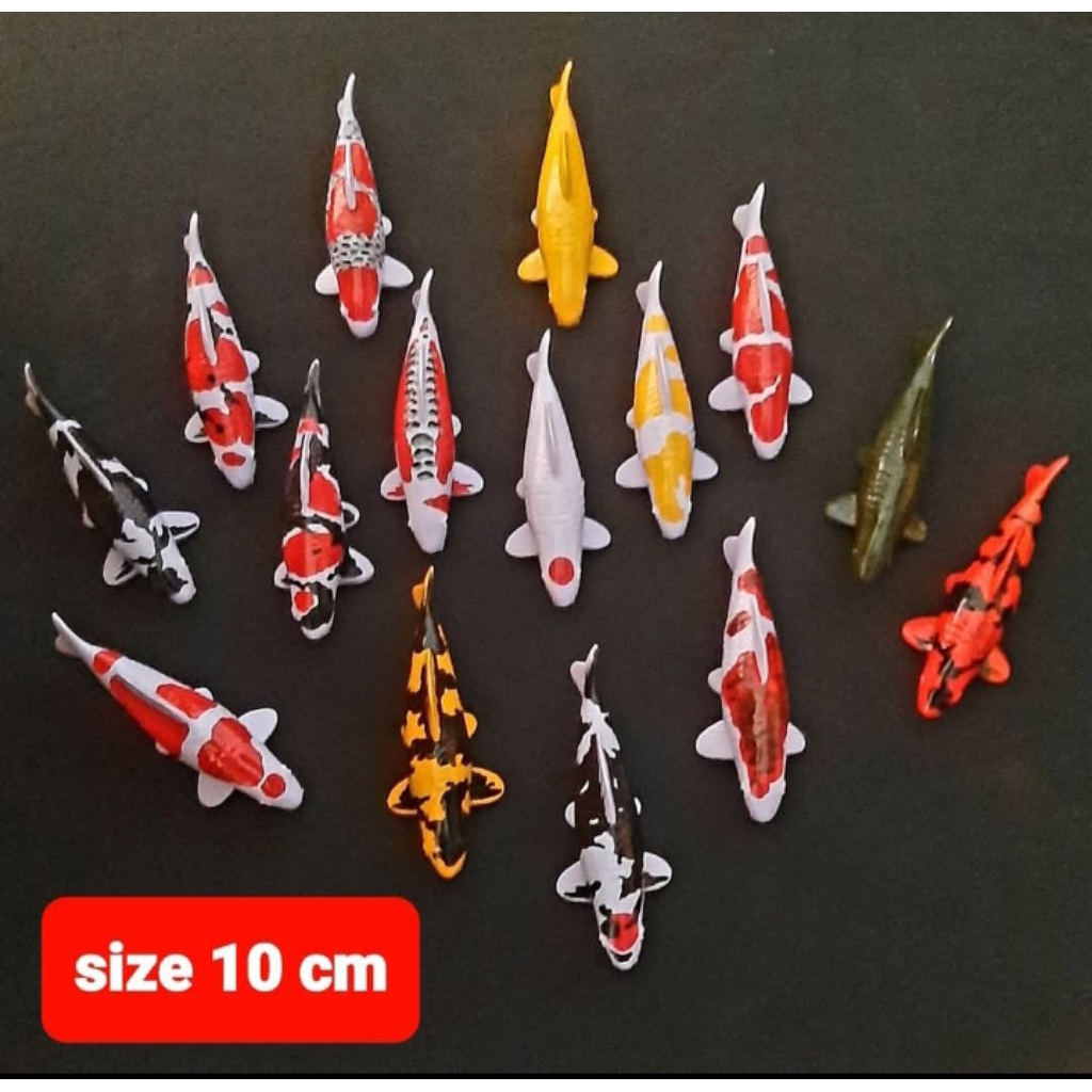 Souvenir patung ikan koi 10 cm Dekorasi Miniatur Replika Hiasan