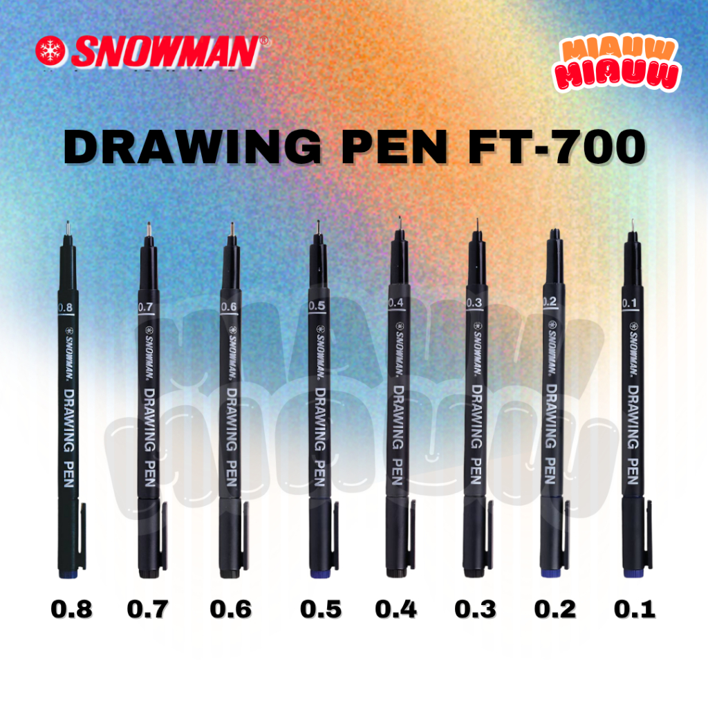 

(ECER) Drawing Pen Snowman 0.1mm - 0.8mm/ FT-700 Spidol Permanen Lengkap Original