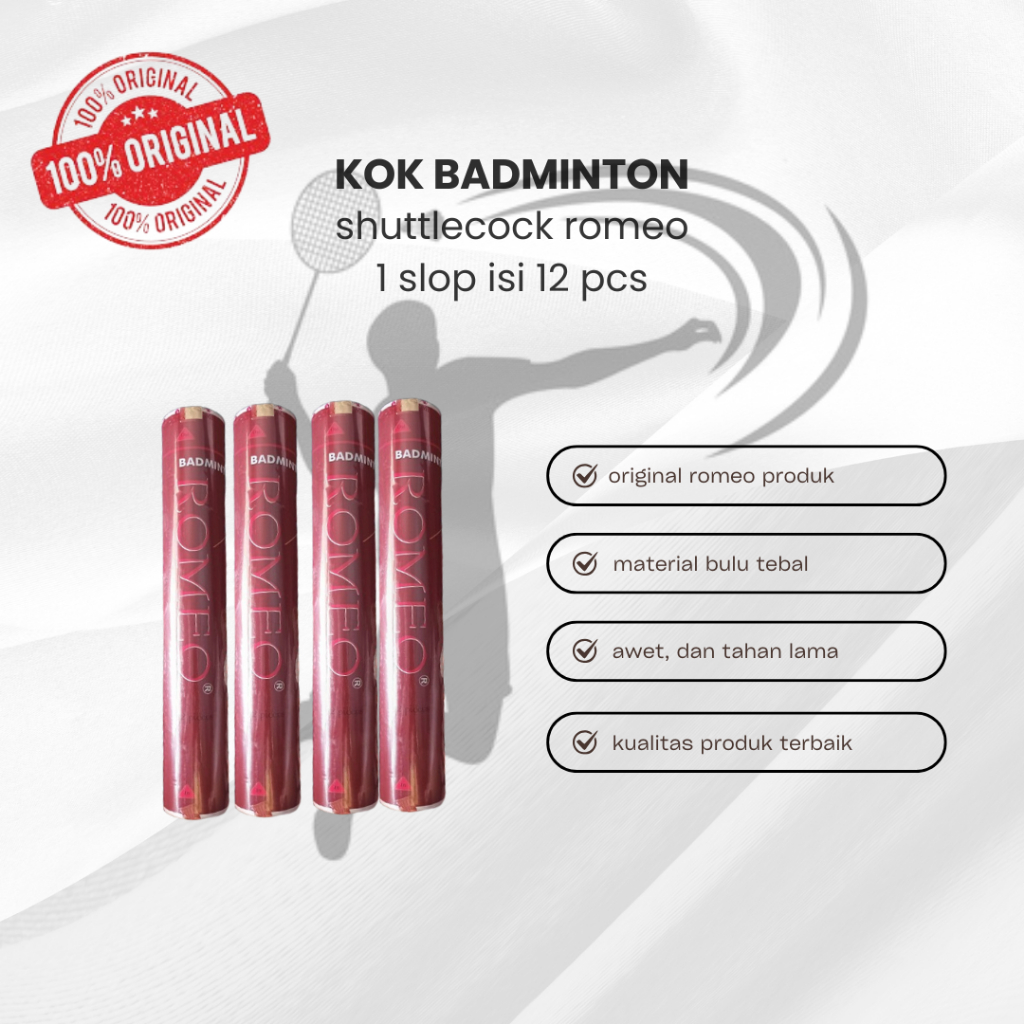 kok badminton / kok bulutangkis / shuttlecock romeo coklat 100% original produk