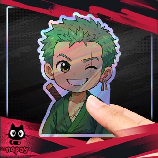 

Stiker Hologram Anime One Piece Zoro Chibi V2