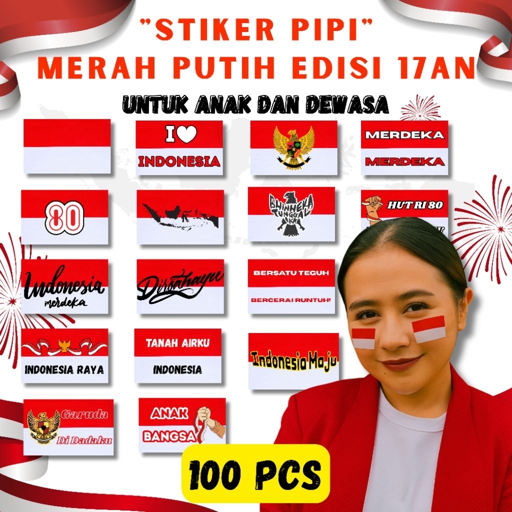 

Stiker Pipi Merah Putih 17 Agustus 17an HUT RI 80 Edisi Kemerdekaan Indonesia – 100 PCS untuk Anak & Dewasa