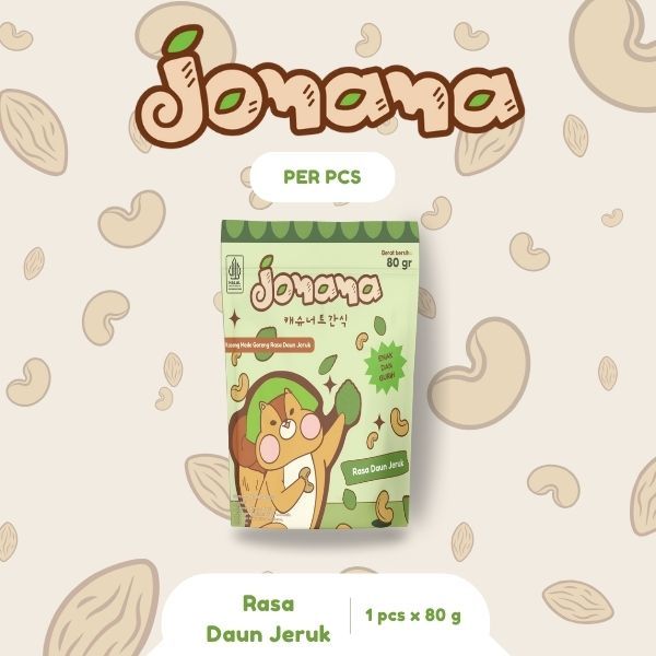 

Jomama - Kacang Mede Goreng Rasa Daun Jeruk 80gr Snack Cemilan Jananan Kacang