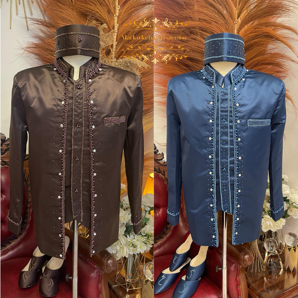 Beskap pengantin mahogany | Beskap pria pengantin | Beskap pengantin pria
