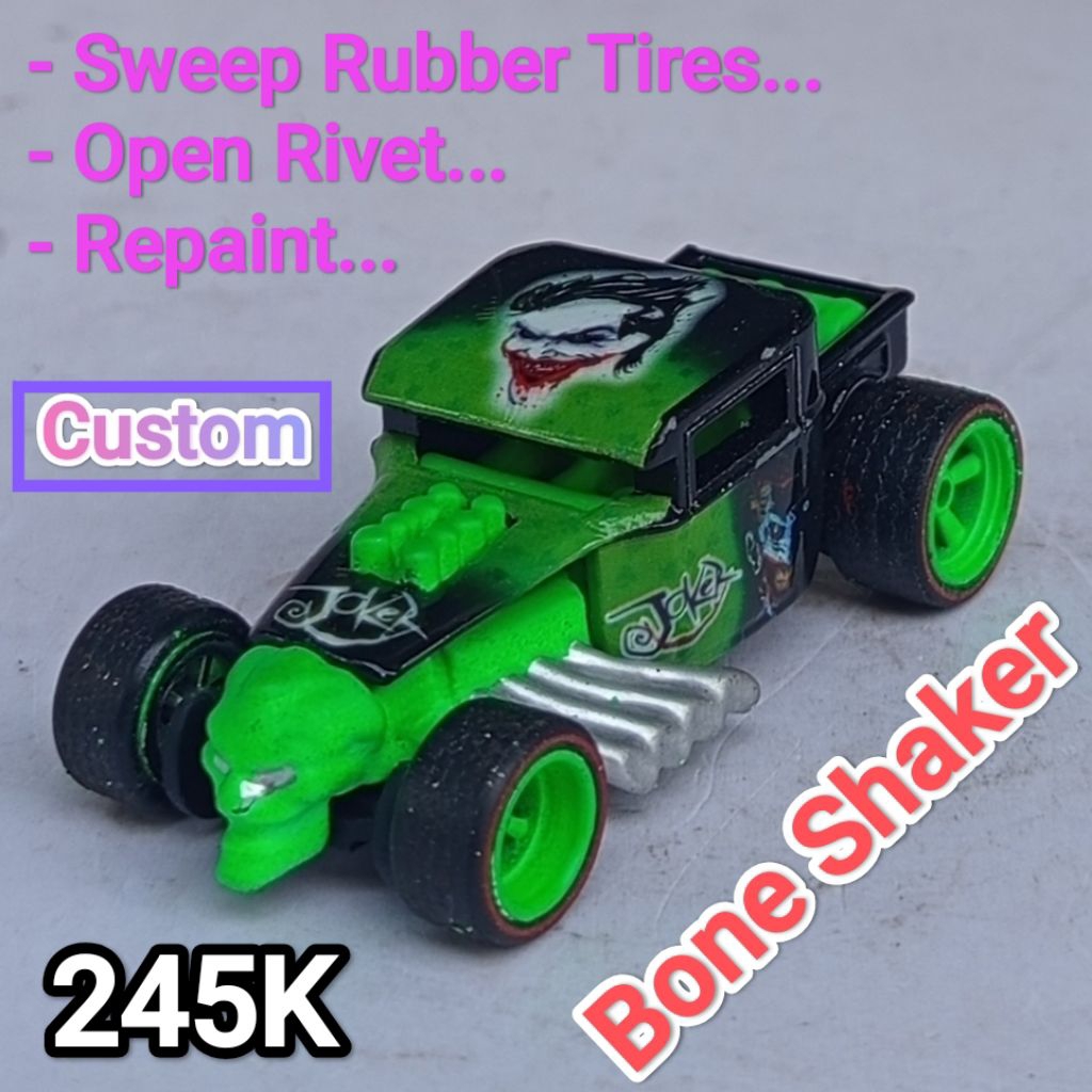 Hot Wheels Bone Shaker kepala The Joker Custom Loose