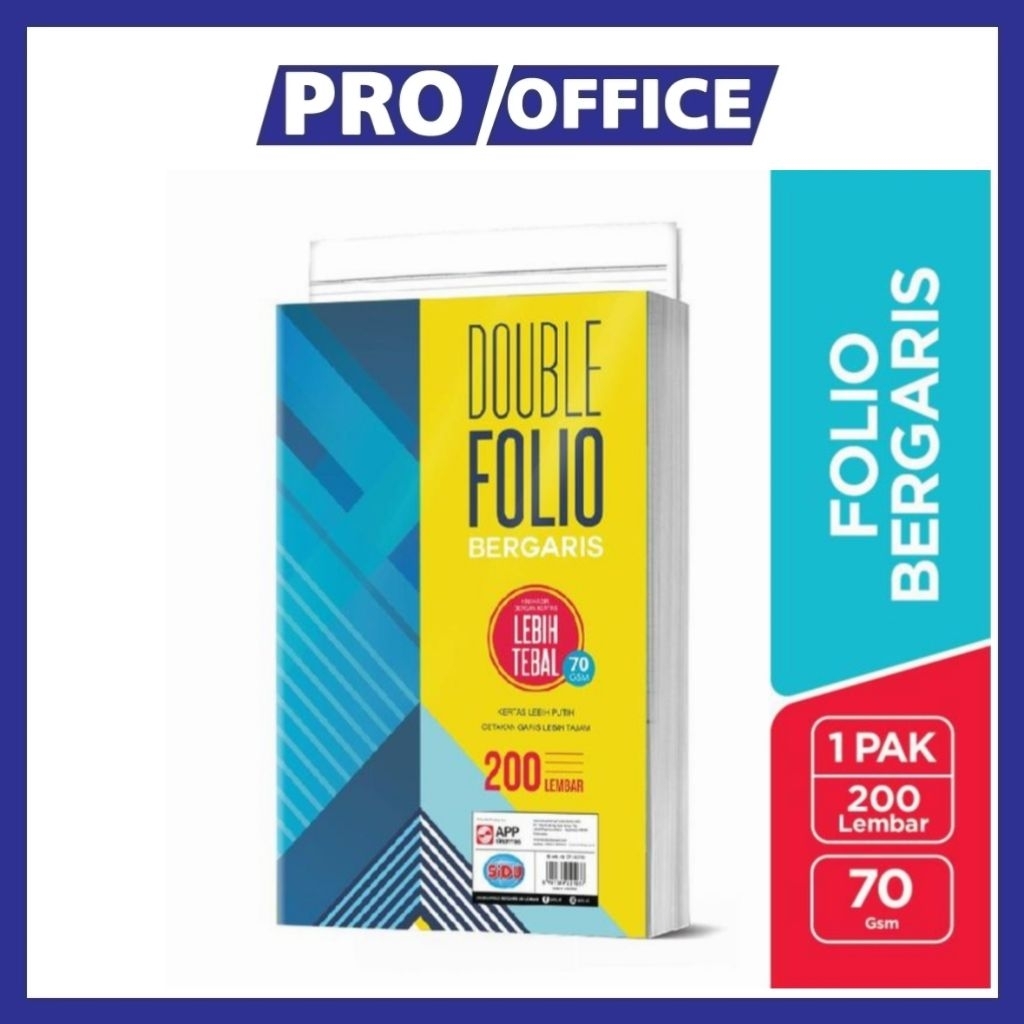 

ProOffice - SiDU Double Folio Bergaris 200 Lembar – Kertas Tulis 70 GSM SDU RF 200