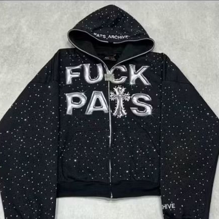 zip hoodie pats archive black