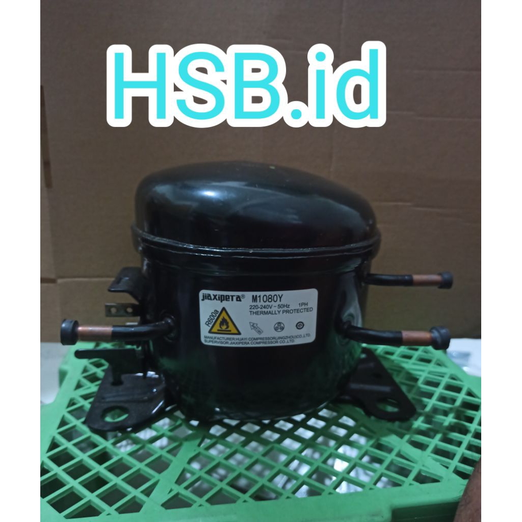 KOMPRESOR KULKAS 2 PINTU AQUA 1/6PK M1080Y FREON R600a ORIGINAL