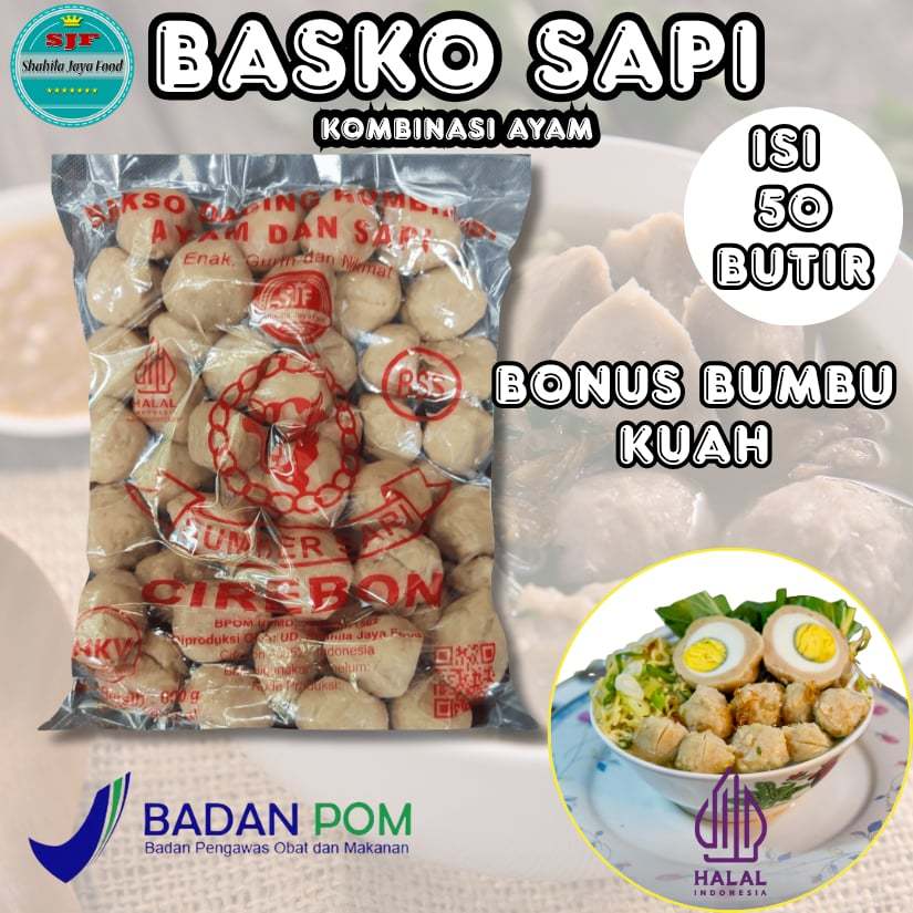 

Bakso SAPI SUMBER SARI Isi 50 Butir Kombinasi Daging Sapi dan Ayam 50 Butir Food Instan Frozen