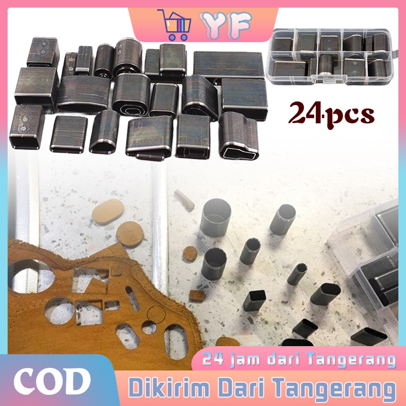 

24pcs Pembolong Kulit / Plong Bulat Hole Punch Cutter / Diy Set Pukulan