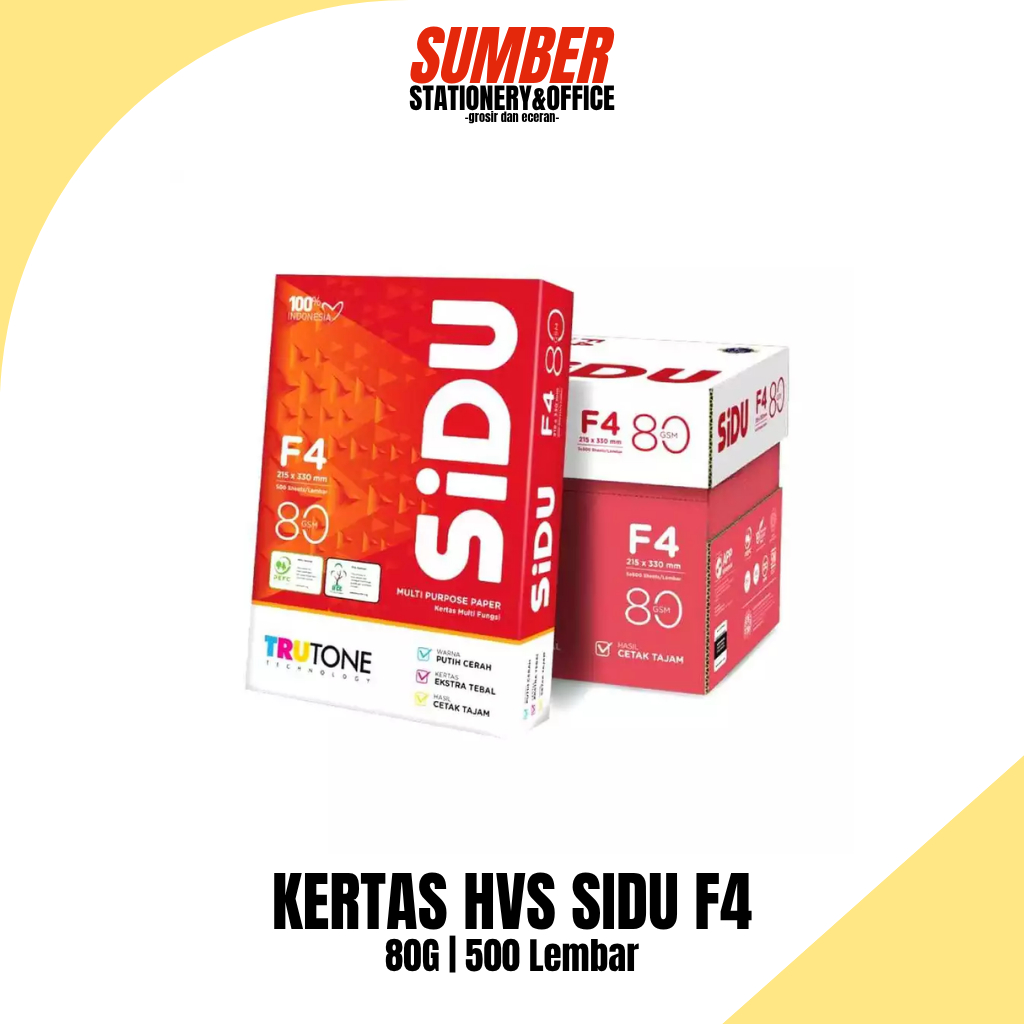 

Kertas HVS Sinar Dunia SIDU F4 80 Gr (HVS-SD-F4-80) - 1 Rim - Tebal & Tidak Tembus