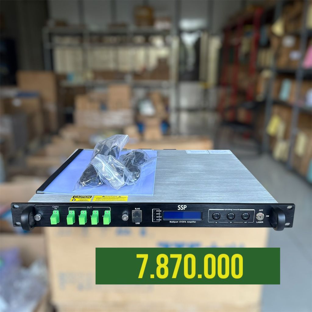 EDFA 4 x 23 dBm Double Power Fiber Optik CATV amplifier