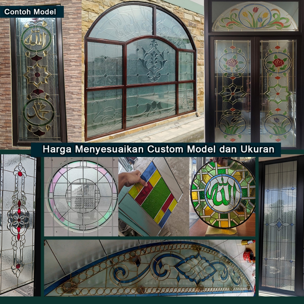 Kaca Patri Berkualitas / Kaca Patri Custom / Kaca Inlay / Kaca Grafir / Kaca Seni