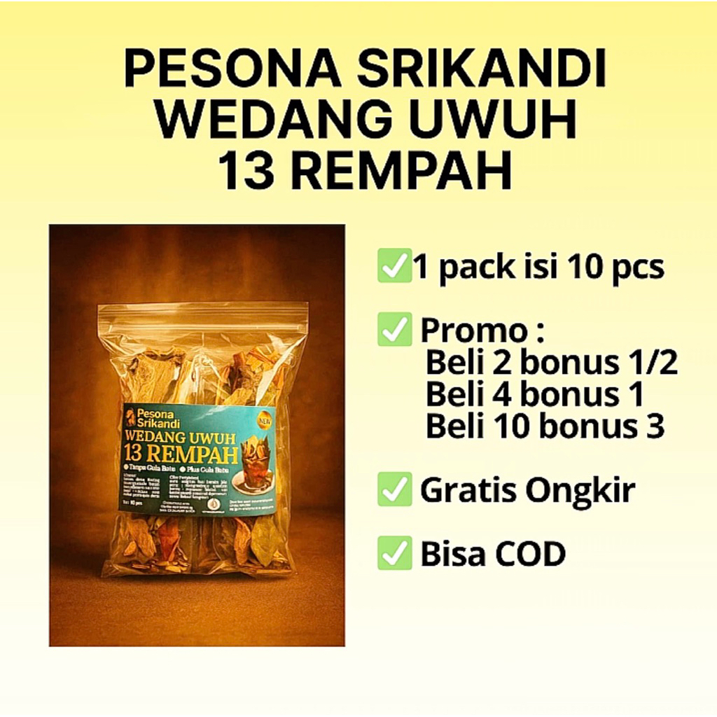 

Paket 10 pcs Pesona Srikandi Wedang Uwuh 13 Rempah