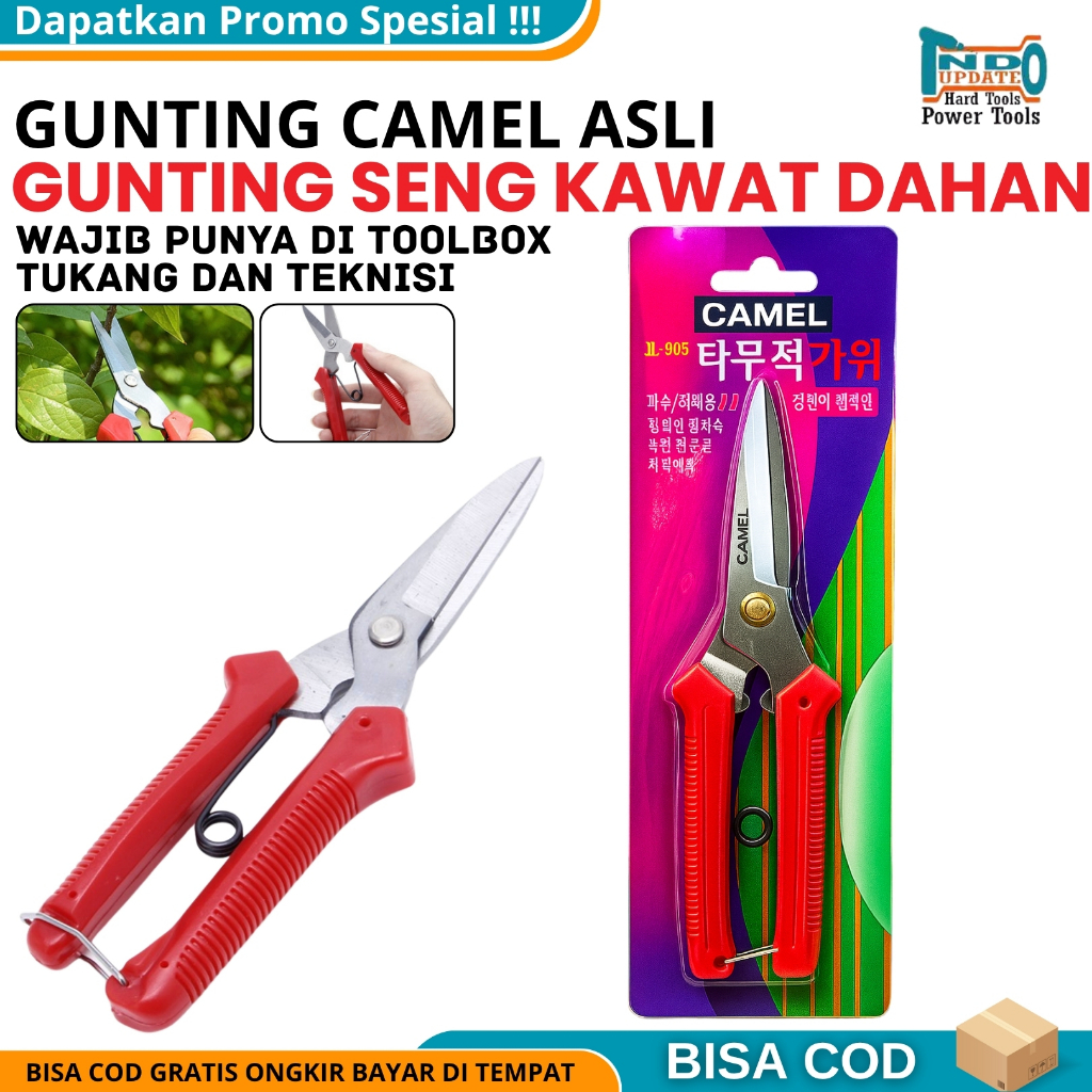 

CAMEL KOREA Gunting Serbaguna Korea Holo Merah CAMEL Camel Gunting Dahan Seng