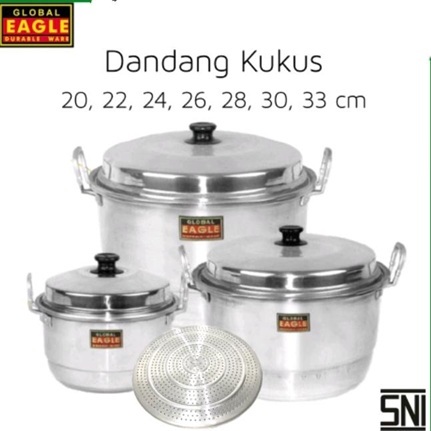 CHAROZA GLOBAL EAGLE Dandang Kukus Aluminium Panci Kukus Serbaguna Dandang Kukus Kue (UK 20CM -