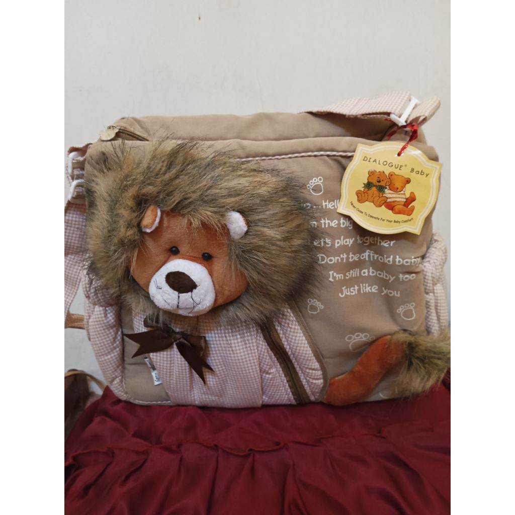 SALE Tas bayi besar DIALOGUE (NEW, tapi plastik packagingnya agak kotor karena penyimpanan), boneka 