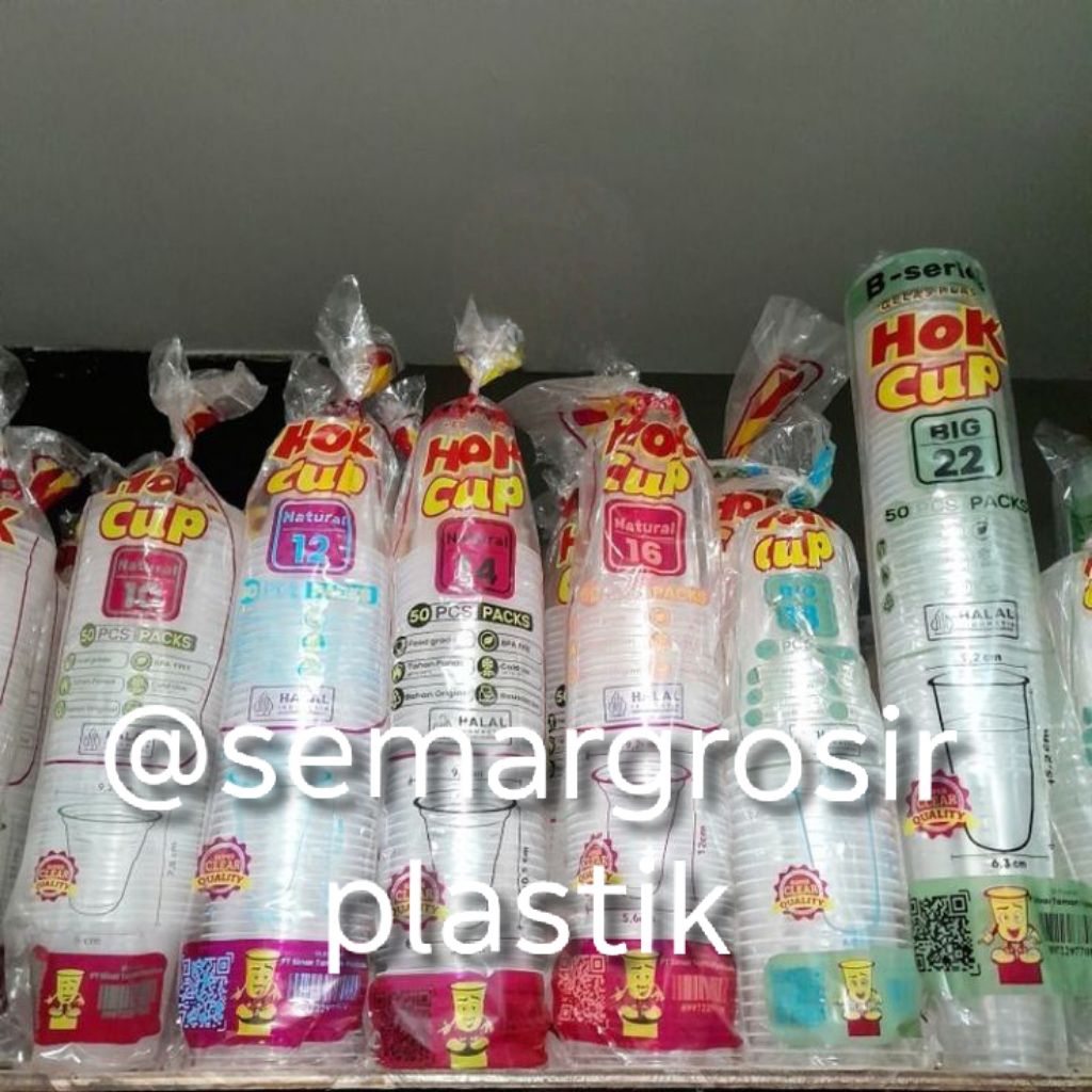 Gelas Cup OZ HOK + Lid – 10oz / 12oz / 14oz / 16oz / 18oz Slim / 22oz Slim