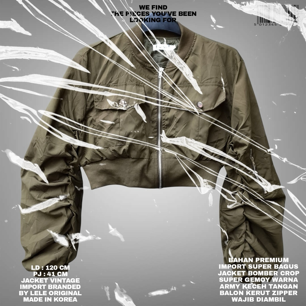 ORIGINAL/JACKET BOMBER PREMIUM IMPORT/CROP JACKET/JAKET ARMY BOMBER CROP/JAKET GELEMBUNG CROP ARMY/K