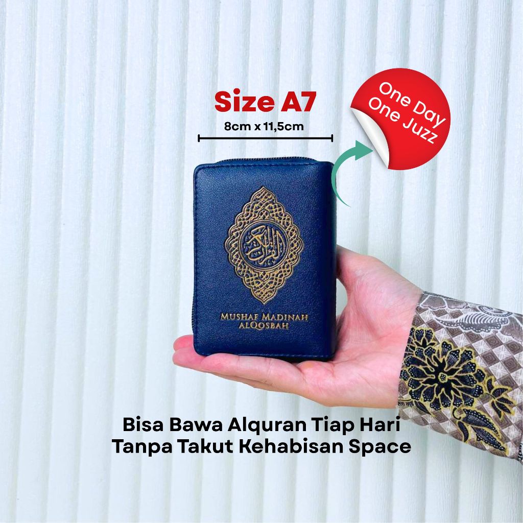 Madinah A7 Rest - Alquran Mushaf Saku Madinah Al Qosbah Resleting Kecil Original