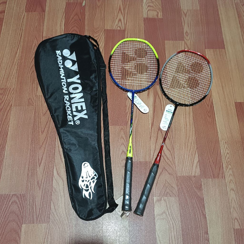 Reket Badminton senyawa full cover free towel grip reket
