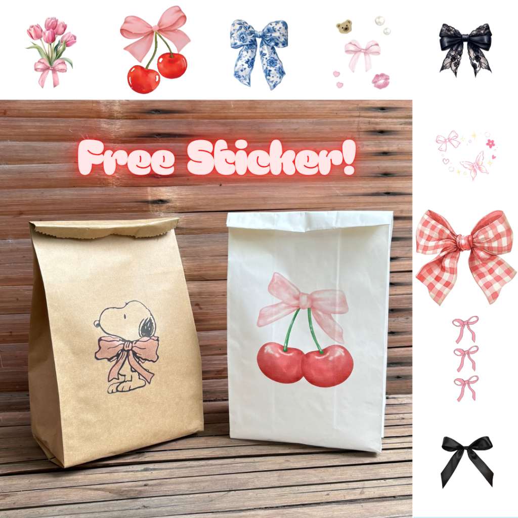 

Kantong Kertas Paper Bag Coquette | Amplop Bungkus Kado Aesthetic Packaging Cookies - Putih Cokelat