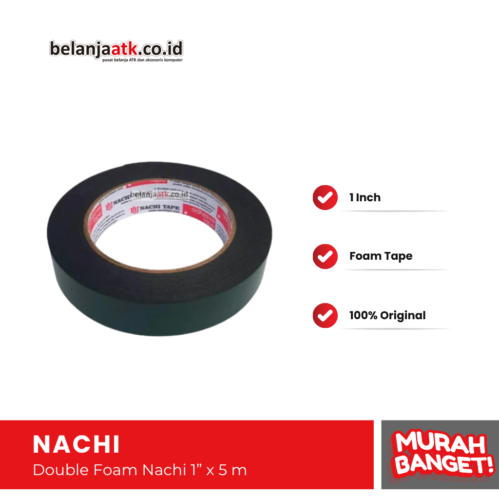 

Double Tape Foam Nachi 1” x 5 m / Satu Inch