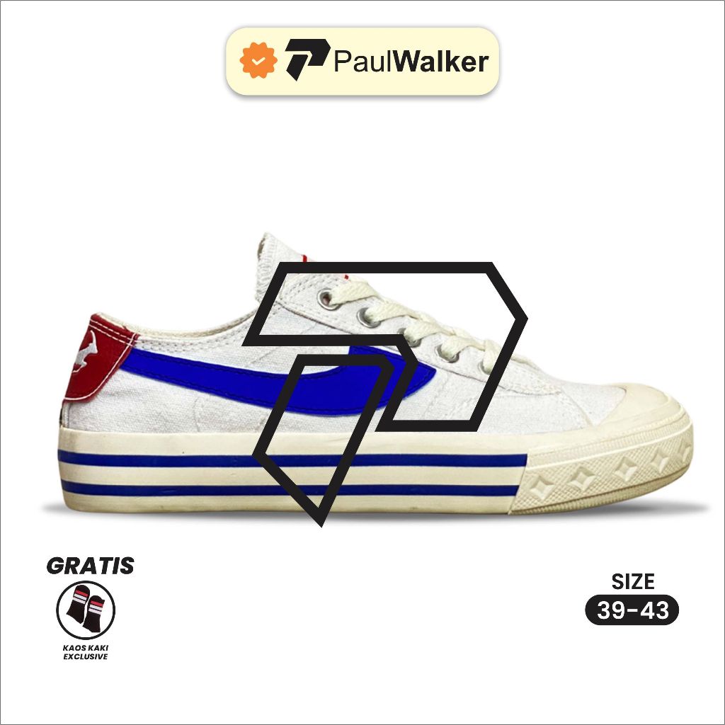 Sepatu Pria Compass Retrograde Original | Sneakers Compas Gazelle White Blue / Black White / Cream /