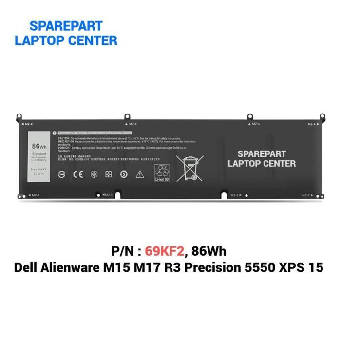 Sparepartlaptop Baterai Battery Laptop Alienware M15 M17 R3 R4 R5 R6 R7 G15 5510/11 P91F 69KF2