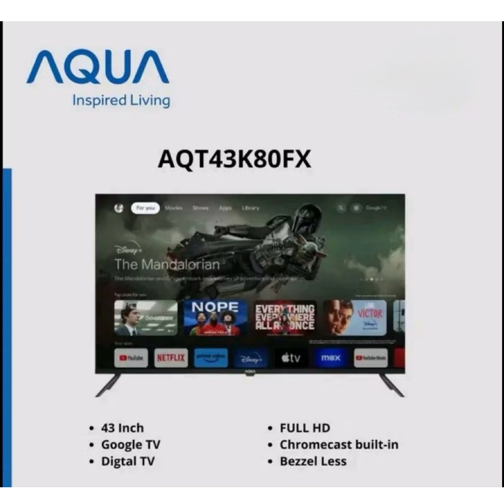Aqua 43 Inch Smart  LED TV Full HD AQT43K80FX