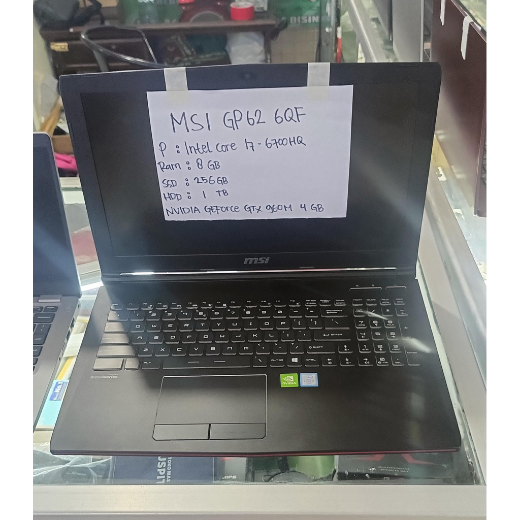 Laptop Gaming /MSI GP62 6QF/Intel Core i7-6th/Nvidia GeForce GTX 960m