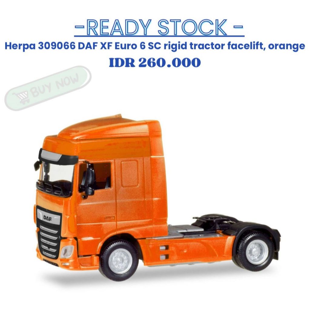Herpa 309066 DAF XF Euro6 SC Rigid Tractor facelist Orange 1:87 Scale