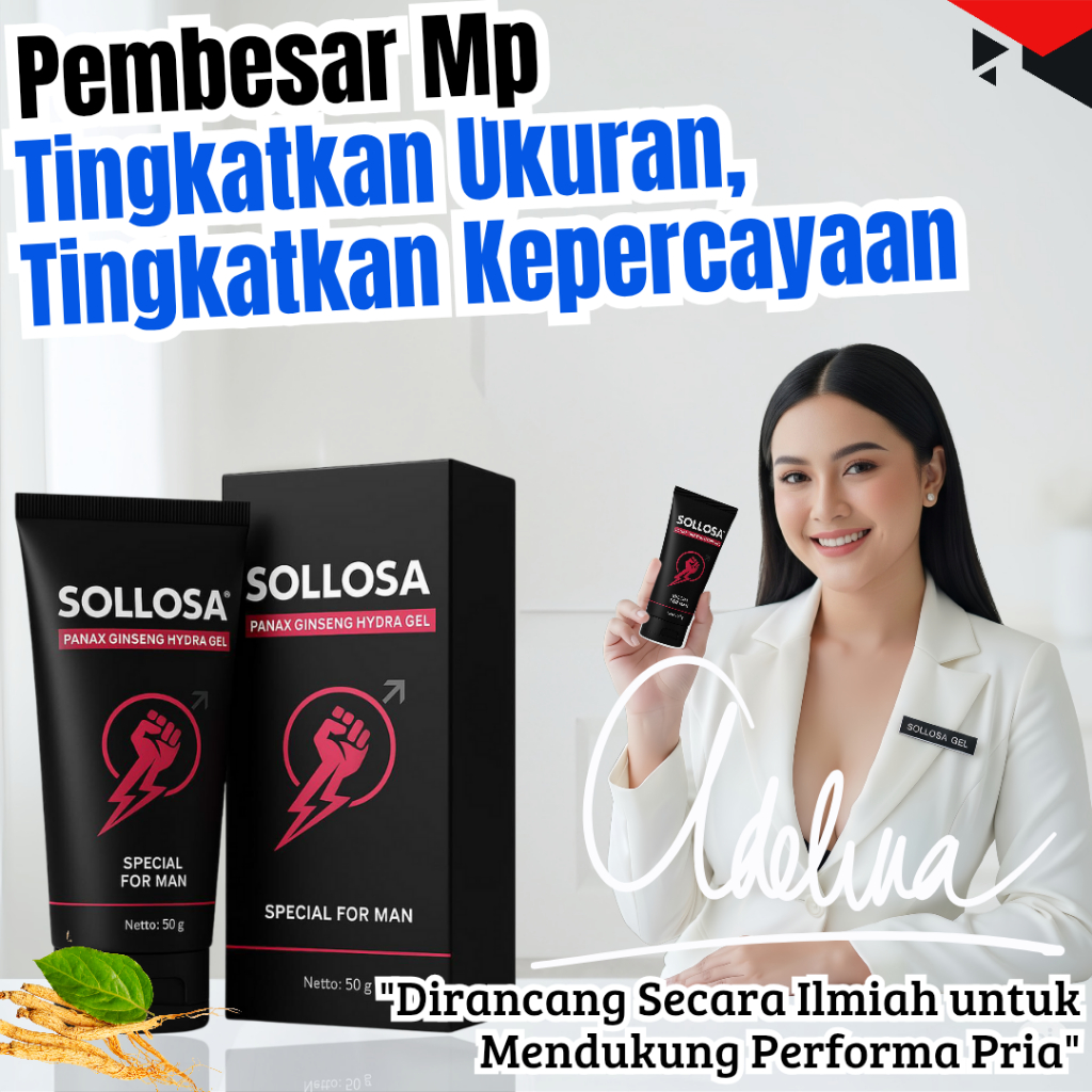 SOLLOSA GEL PEMBESAR JONI100%ORIGINAL BPOM HERBAL MINYAK PIJAT pembesar penis100%ampuh permanen