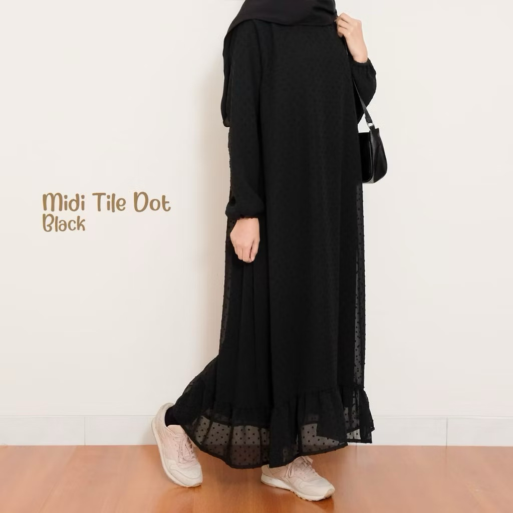 Mininos dress hitam dress tile gamis hitam gamis tile kondangan