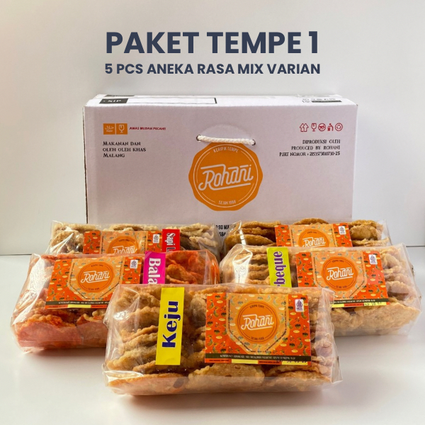 

PAKET 1 - Isi 5 pcs Keripik Tempe MIX ANEKA RASA (BACA DESKRIPSI)
