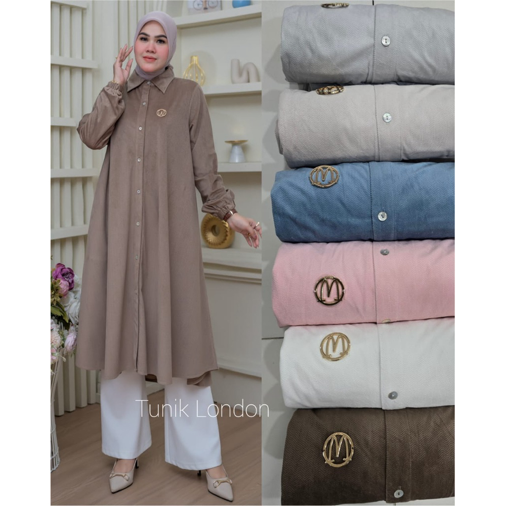 HAPPY SHOP - TUNIK WANITA WINODY LONDON SUEDE VELVET PREMIUM TERBARU CANTIK FASHION KEREN BANGET
