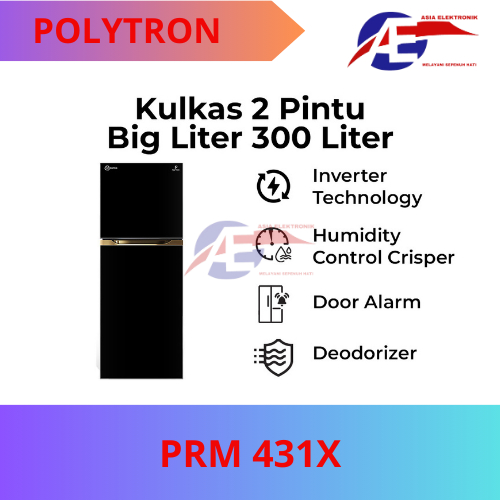 Kulkas Polytron PRM 431X | Kulkas 2 Pintu | Kulkas Polytron Belleza