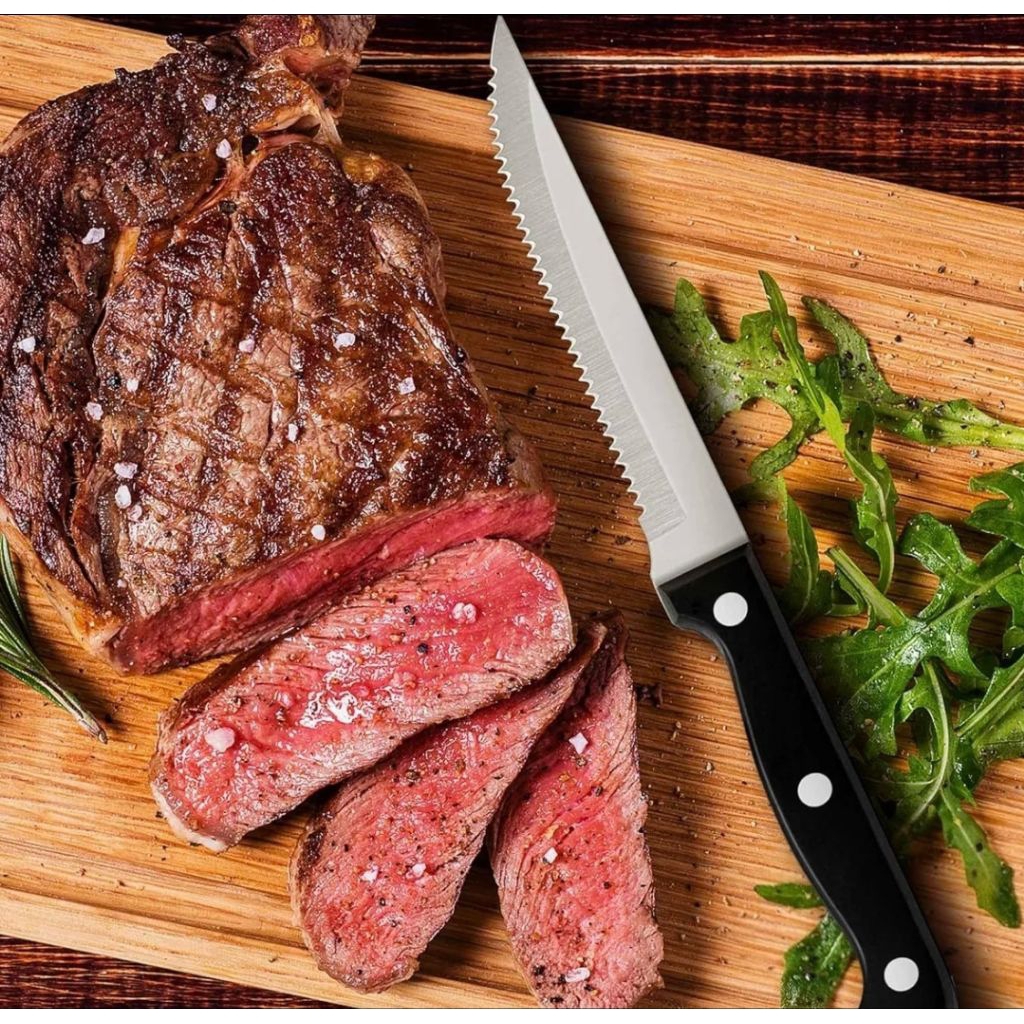 Pisau Potong Daging Steak Sapi Ikan Ayam Pisau Stainless Steel/Pisau Gergaji